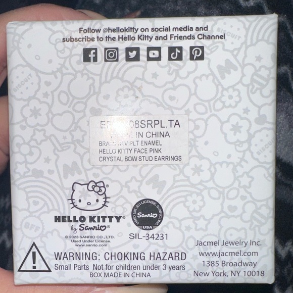 Official rare Hello kitty silver plated earrings - Picture 3 of 3